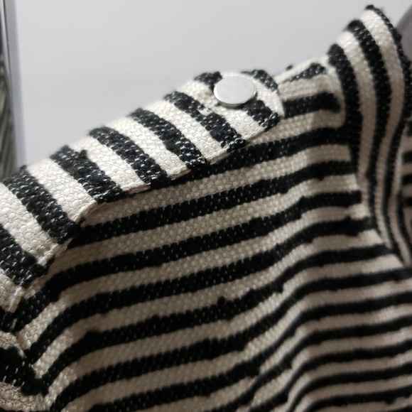 Ann Taylor LOFT Striped Zip Up Jacket Textured - Picture 3 of 5